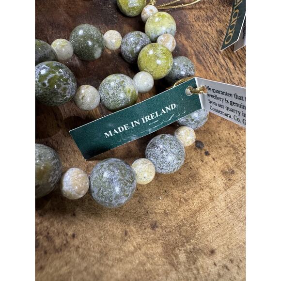 Set of Connemara Marble Beaded Stretch Bracelets Irish Stone Made In Ireland - Picture 1 of 6
